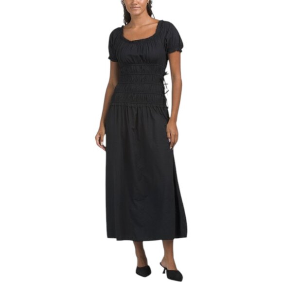 LUNA SKIES Puff Sleeve Poplin Dress - Picture 1 of 2